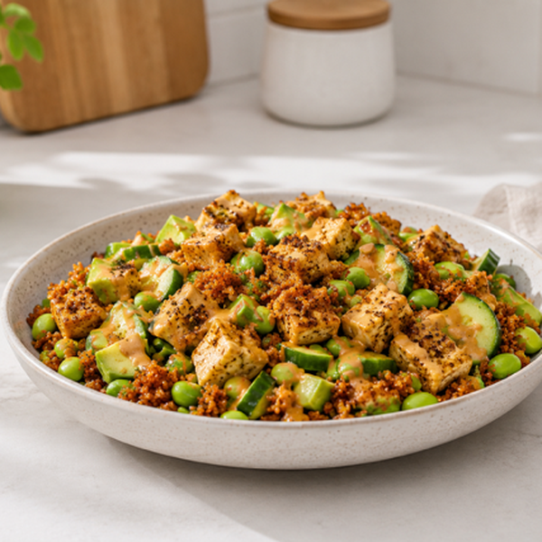 Bol de riz croustillant végé