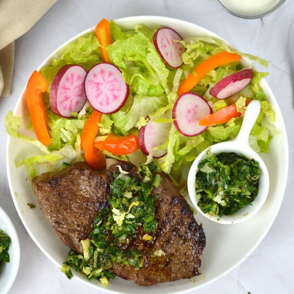 Haut de surlonge gremolata et salade (BBQ)