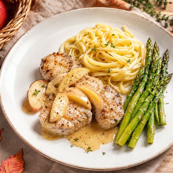 Médaillons de porc sauce aux pommes et à l'érable
