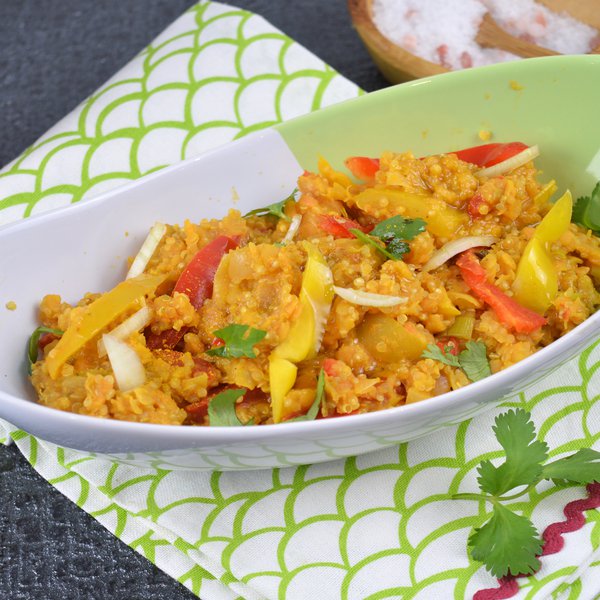 Paëlla végétarienne avec riz et quinoa