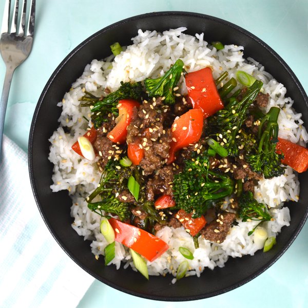 Poêlée de boeuf haché Teriyaki