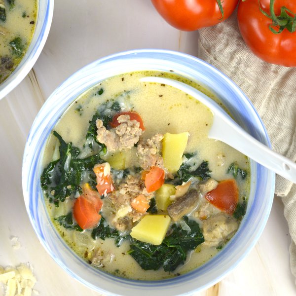 Tuscan meal soup with italian sausage